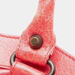 Pre Owned Balenciaga Red Lambskin Motocross Classic First Satchel