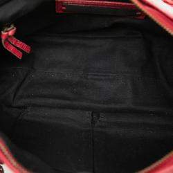 Pre Owned Balenciaga Red Lambskin Motocross Classic First Satchel