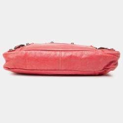 Pre Owned Balenciaga Red Lambskin Motocross Classic First Satchel