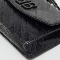 Pre Owned Balenciaga Black Leather BB Wallet on Chain