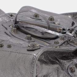 Pre Owned Balenciaga Silver XS Metallic Lambskin Motocross Neo Cagole