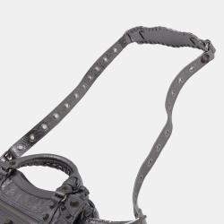 Pre Owned Balenciaga Silver XS Metallic Lambskin Motocross Neo Cagole