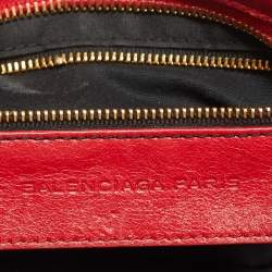Pre Owned Balenciaga Red Leather Mini Classic City Bag