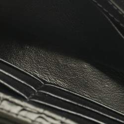 Pre Owned Balenciaga Metallic Grey Croc Embossed Patent Leather Hourglass Wallet on Chain