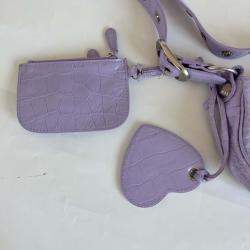 Pre Owned Balenciaga Le Cagole XS Shoulder Bag Crocodile Embossed Calfskin