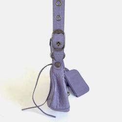 Pre Owned Balenciaga Le Cagole XS Shoulder Bag Crocodile Embossed Calfskin