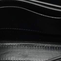 Pre Owned Balenciaga Black Croc Embossed Leather Small Hourglass Top Handle Bag