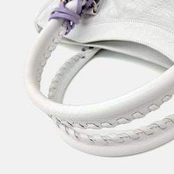 Pre Owned Balenciaga White Leather Le City Bag Medium