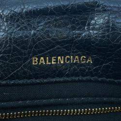Pre Owned Balenciaga Monaco Chain shoulder Black Leather