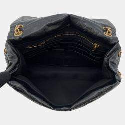 Pre Owned Balenciaga Monaco Chain shoulder Black Leather