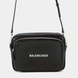 Pre Owned Balenciaga Everyday Cross Body Bag Black Leather