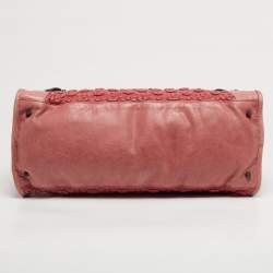 Pre Owned حقيبة يد بالنسياغا سيتي سموكد جلد وردي كبير جدا