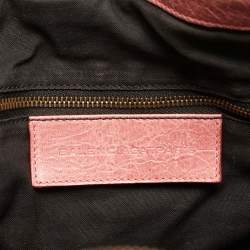 Pre Owned حقيبة يد بالنسياغا سيتي سموكد جلد وردي كبير جدا