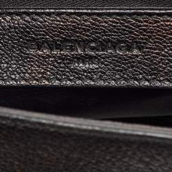 Pre Owned Balenciaga Black Leather and Ostrich Le Dix Cartable Top Handle Bag