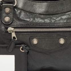 Pre Owned Balenciaga Black Leather Giant 12 First Bag