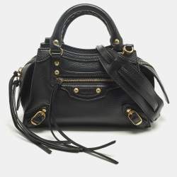 Pre Owned Balenciaga Neo Classic City Mini Black Leather Tote