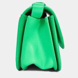 مملوكة مسبقًا حقيبة كتف بالنسياغا جلد "جوسيب" أخضر