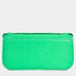 مملوكة مسبقًا حقيبة كتف بالنسياغا جلد "جوسيب" أخضر