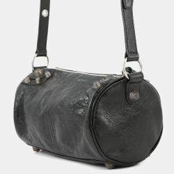 مملوكة مسبقًا حقيبة كتف بالنسياجا لي كاغول سيلندر جلد أسود