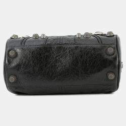 مملوكة مسبقًا حقيبة كتف بالنسياجا لي كاغول سيلندر جلد أسود