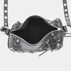 مملوكة مسبقًا حقيبة كتف بالنسياجا لي كاغول سيلندر جلد أسود