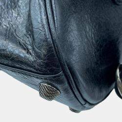 مملوكة مسبقًا حقيبة كتف بالنسياجا لي كاغول سيلندر جلد أسود