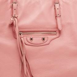 Pre Owned حقيبة يد توتس بالنسياغا بابييه A4 جلد وردي