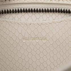 مملوكة مسبقًا Balenciaga White Mini Python Embossed Calfskin Neo Classic City Satchel