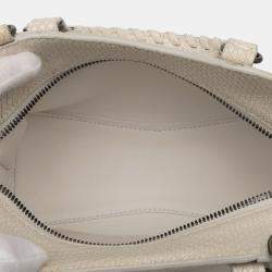 مملوكة مسبقًا Balenciaga White Mini Python Embossed Calfskin Neo Classic City Satchel