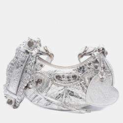 مملوكة مسبقًا Balenciaga Le Cagole Leather Shoulder Bag Silver