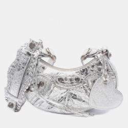 مملوكة مسبقًا Balenciaga Le Cagole Leather Shoulder Bag Silver