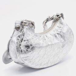 مملوكة مسبقًا Balenciaga Le Cagole Leather Shoulder Bag Silver