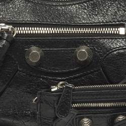 مملوكة مسبقًا حقيبة كتف بالنسياغا لو كاقال جلد أسود صغيرة