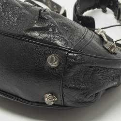 مملوكة مسبقًا حقيبة كتف بالنسياغا لو كاقال جلد أسود صغيرة