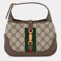 مملوكة مسبقًا حقيبة كتف غوتشي إكس بالنسياغا ذا هاكر بروجكت جاكي 1961 بيج/بني بي في سي جلد مقاس صغير