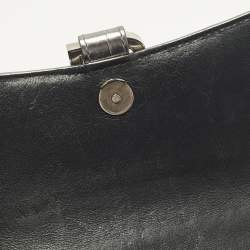 مملوكة مسبقًا Balenciaga  Hourglass XS Metallic Grey Croc Embossed Leather XS Top Handle Bag