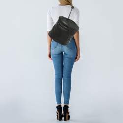 Pre Owned حقيبة يد علوية بالنسياقا سيليندر جلد أسود