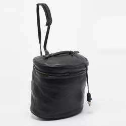 Pre Owned حقيبة يد علوية بالنسياقا سيليندر جلد أسود