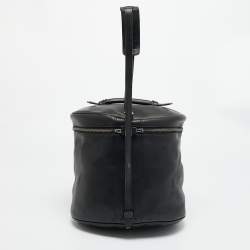 Pre Owned حقيبة يد علوية بالنسياقا سيليندر ج لد أسود