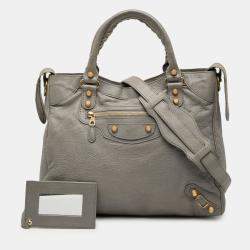 Pre Owned Balenciaga Lambskin Motocross Velo Giant 12 Satchel