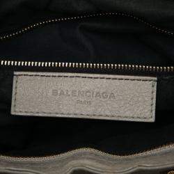 Pre Owned Balenciaga Lambskin Motocross Velo Giant 12 Satchel