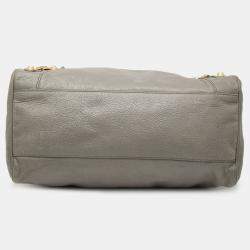 Pre Owned Balenciaga Lambskin Motocross Velo Giant 12 Satchel