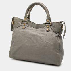 Pre Owned Balenciaga Lambskin Motocross Velo Giant 12 Satchel