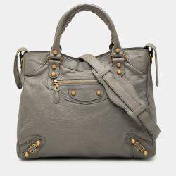 Pre Owned Balenciaga Lambskin Motocross Velo Giant 12 Satchel