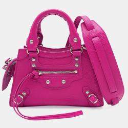 مملوكة مسبقًا Balenciaga Pink Nano Grained Calfskin Neo Classic City Satchel