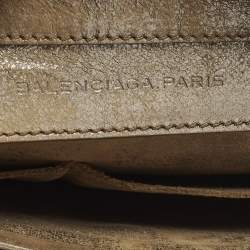 مملوكة مسبقًا Balenciaga Milky Way Papier Papier Gold Shimmer Leather Wristlet Clutch