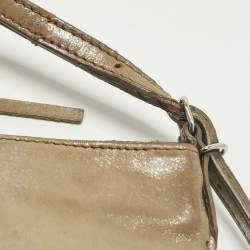 مملوكة مسبقًا Balenciaga Milky Way Papier Papier Gold Shimmer Leather Wristlet Clutch
