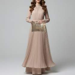 مملوكة مسبقًا Balenciaga Milky Way Papier Papier Gold Shimmer Leather Wristlet Clutch