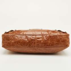 Pre Owned حقيبة بالنسياقا كلاسيك لدراجة نارية جلد بني