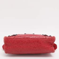 مملوكة مسبقًا Balenciaga Motorcycle City Mini Giant 12 Hardware Red Leather Tote